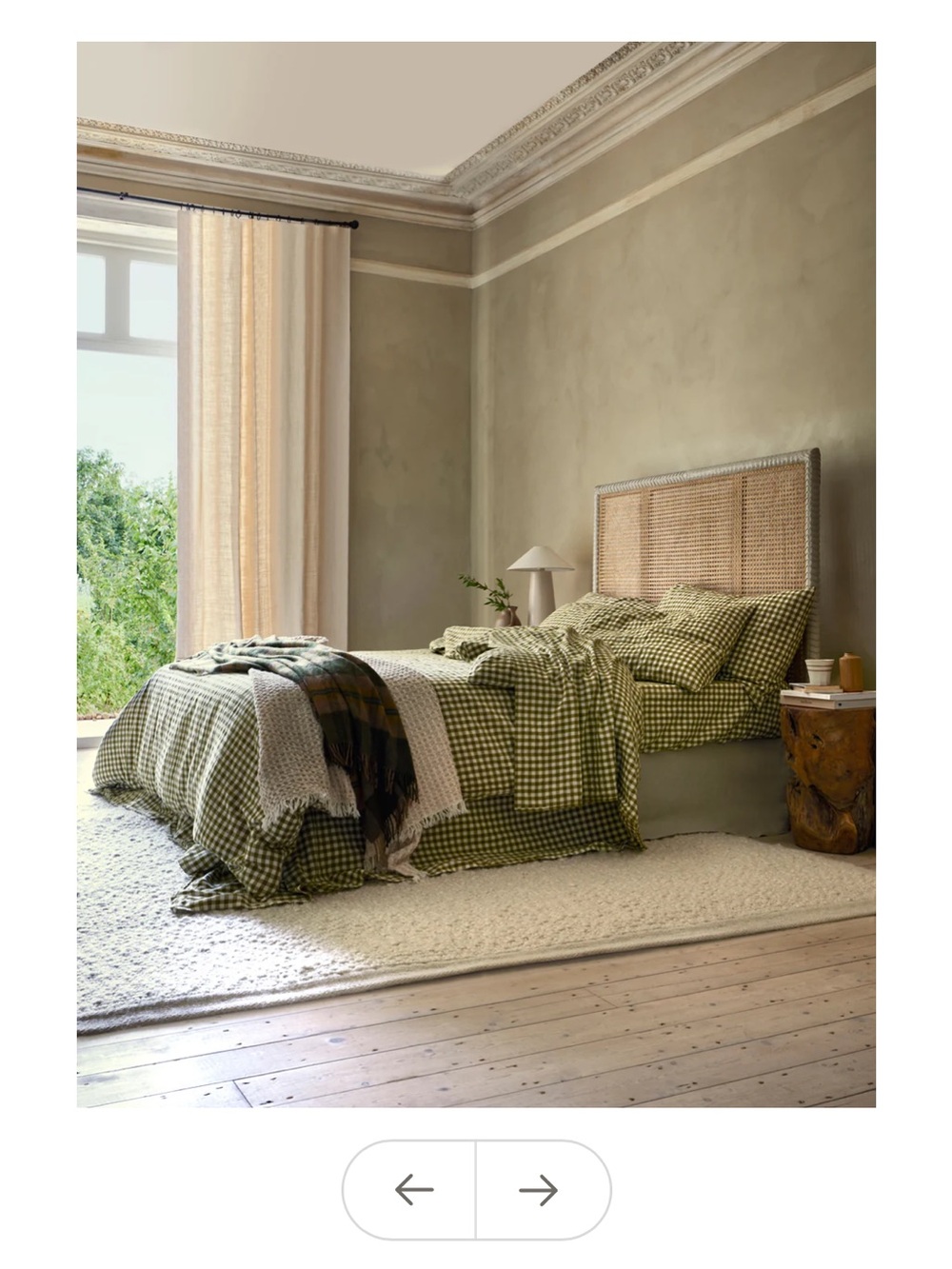 Piglet in Bed botanical green queen size duvet cover and 2 matching pillowcases